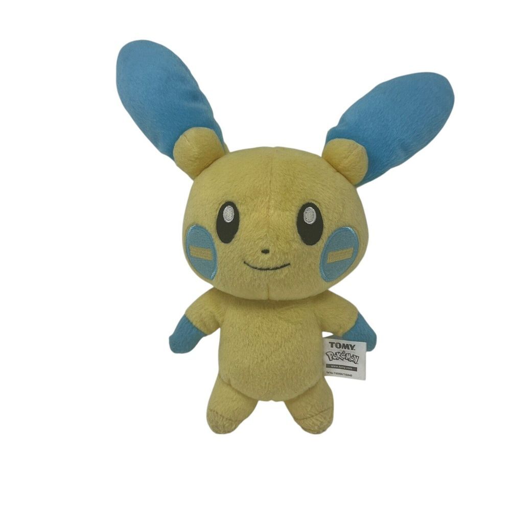 Tomy Pokemon 8" Minun Plush Doll Stuffed Animal Yellow Pokemon 2015